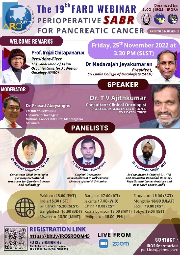 FARO 19th Webinar: Perioperative SABR for Pancreatic Cancer