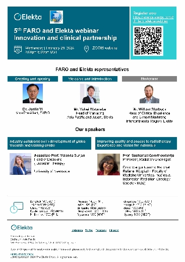 5th FARO-Elekta webinar: Innovation and clinical partnership