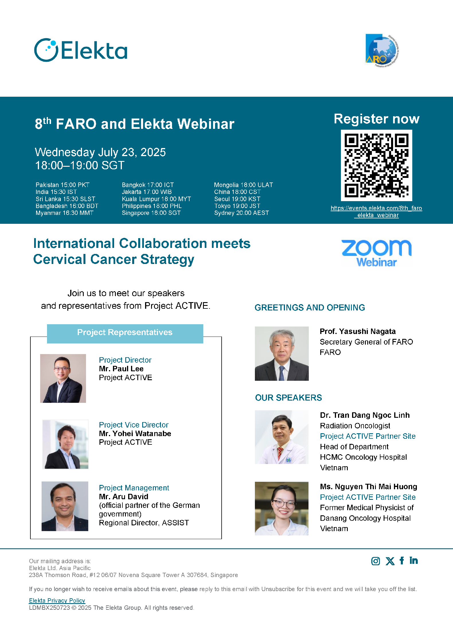 8th FARO and Elekta Webinar: International Collaboration meets Cervical Cancer Strategy