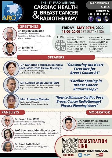 15th FARO Webinar: Cardiac Health & Breast Cancer Radiotherapy